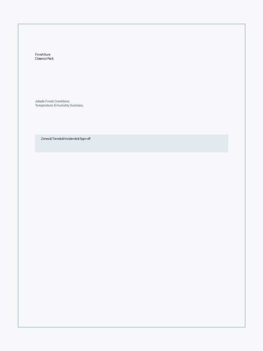 Closeout documentation package preview